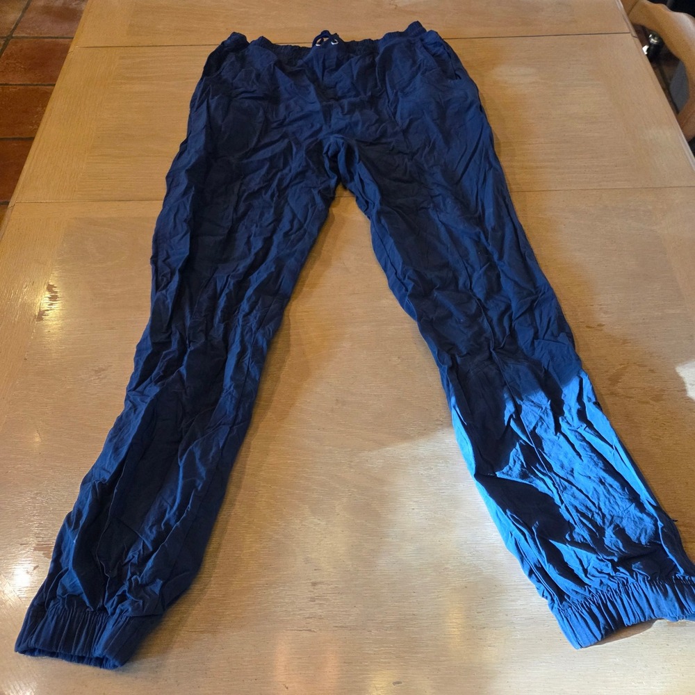 Vintage JCPenney USA Olympic Brand Navy Nylon Track Pants Mens Medium Joggers‎